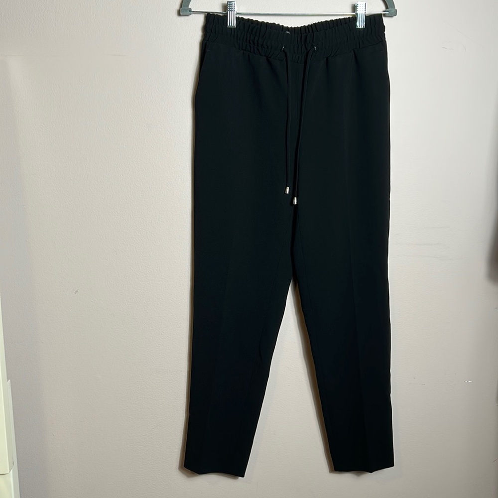 Brooks Brothers Women Drawstring Black Jogger Pants style office trouser